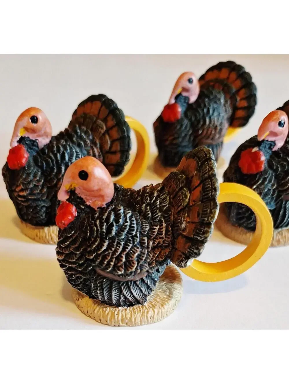 RARE Turkey Vintage Napkin Ring Holder - Excellent Condition- Set Of 4